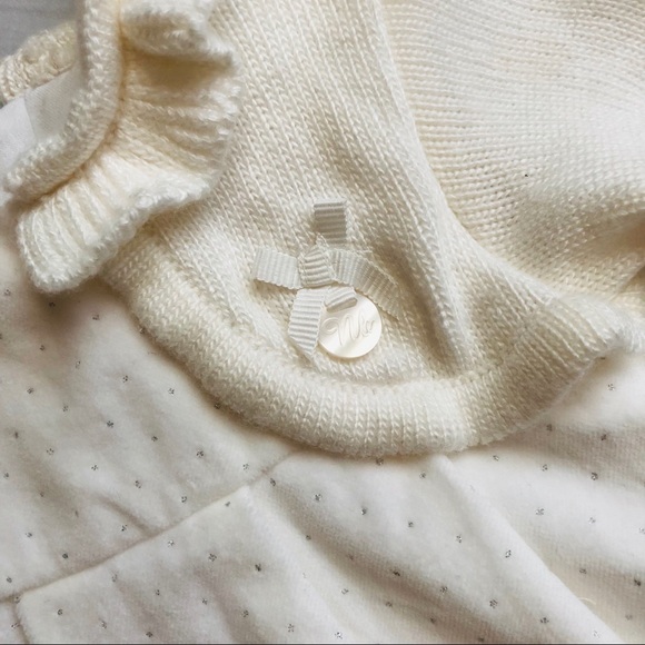 Mayoral Silver Sparkle Winter White Dress Newborn - Picture 3 of 7
